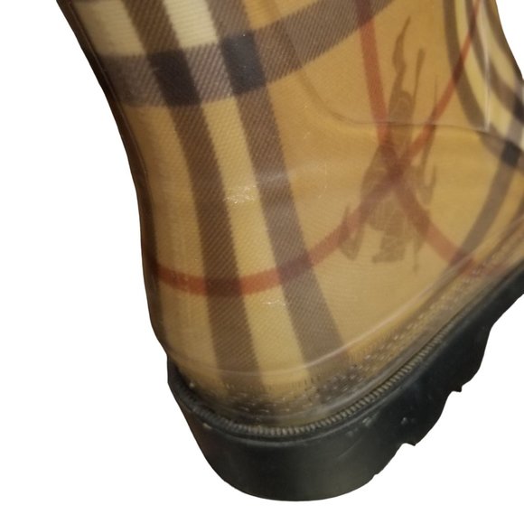 Burberry Haymarket Check Pattern Rubber Rain Boots size 9.5 womens - Picture 10 of 12